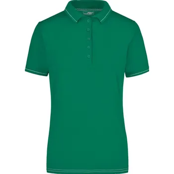 Dámské tričko James & Nicholson Dámské žerzejové elastické polo - M irish green/white