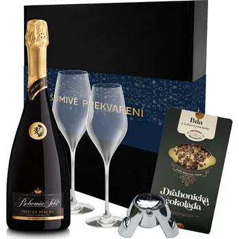 Dárkový set s Bohemia Sekt Prestige demi sec a bílou čokoládou
