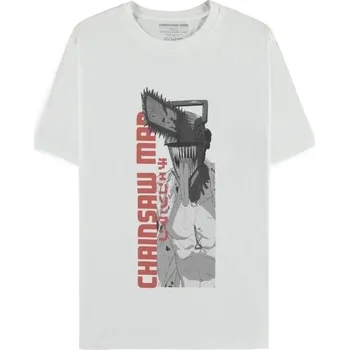 Pánské tričko Tričko Difuzed Chainsaw Man - Vertical Logo L Bílá