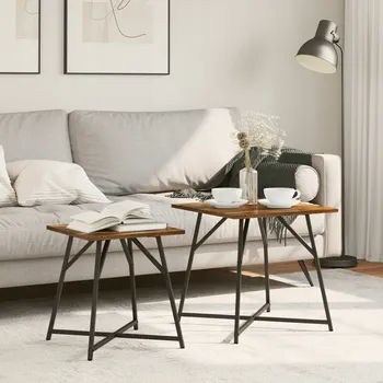 Konferenční stolek Koncový stolek z uzeného dubu 50x50 cm, hnědý