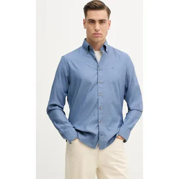 Pánská košile Bavlněná košile Hackett London pánská, modrá barva, regular, s límečkem button-down, HM3010548 95X, vel. XXL