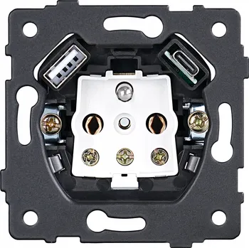 Elektrická zásuvka ViPlast Mechanismus zásuvky Z/U (2P+Z) + USB A+C pouze pro řadu iZi [811-10]