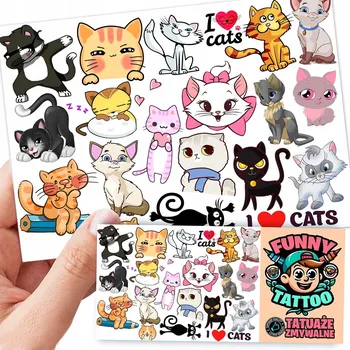 Odstranitelné tetování Tetování KOČKY VTIPNÉ TETOVÁNÍ 1 ks