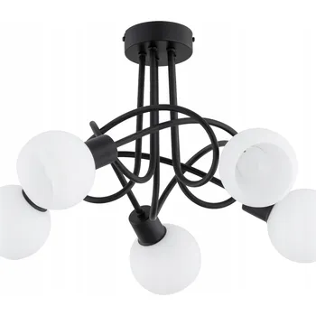 Závěsné svítidlo lustr stropní svítidlo černé s bílými stínidly Eryka 63312