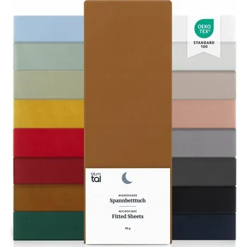 Prostěradlo Prostěradlo s gumičkou 105 x 190 cm z mikrovlákna, sada 2 ks, hnědá barva