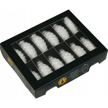 Vánoční dekorace VÁNOČNÍ VÁNOČNÍ BAŇKY NA STROMEČEK ŠIŠKY BÍLÉ 12 KS