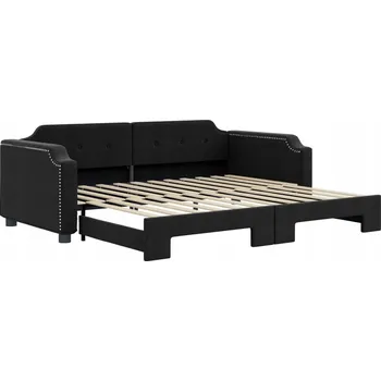 Pohovka Černá rozkládací lenoška/pohovka 223 x 100 x 66,5 cm