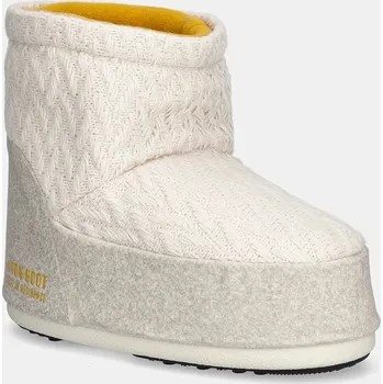 Dámská zimní obuv Sněhule Moon Boot MB X GIR ICON LOW NOLACE KNIT béžová barva, 80D1409750-L032 80D1409750.L032 01X, EUR 39/41