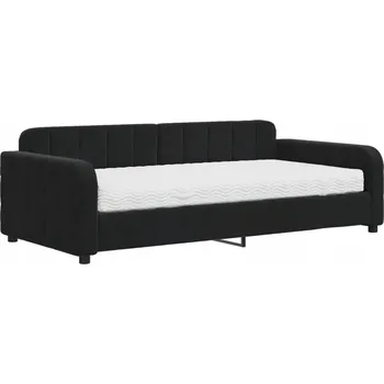Pohovka Černá pohovka s matrací 2 v 1, rozměry: 223 x 110 x 71 cm