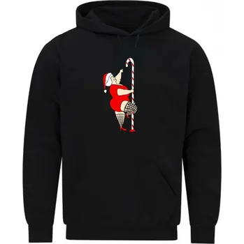 Pánská mikina Pánská mikina Sexy Santova Žena u Tyče (Velikost: 5XL, Barva: Černá)