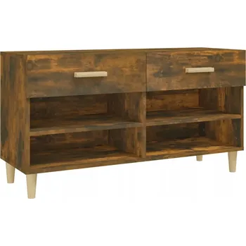 Botník Botník se dvěma zásuvkami, kouřový dub, 102x35x55 cm