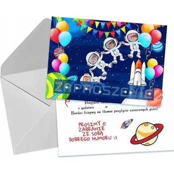 Pozvánka POZVÁNKA NA NAROZENINY VESMÍR RAKETA PLANETY KOSMONAUTI + OBÁLKA