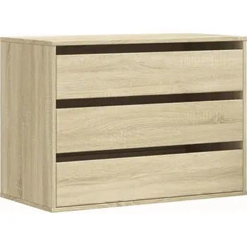 Komoda Klasická komoda se 3 zásuvkami, Dub Sonoma, 80x41x58 cm