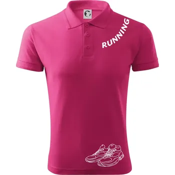 Pánská košile Running nápis šikmo - Polokošile pánská Pique Polo 203 - XL ( Purpurová )