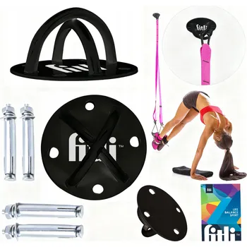 Stropní hák Fitli šedý kovový pro montáž popruhů TRX