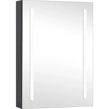 Koupelnový nábytek Koupelnová skříňka se zrcadlem LED a 3 policemi, antracitová, 50x13x70 cm