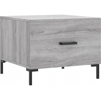 Konferenční stolek Konferenční stolek se zásuvkou, dřevotříska, železné nohy, šedý dub Sonoma, 5