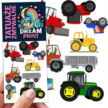 Odstranitelné tetování Smyvatelné tetování pro děti - traktory