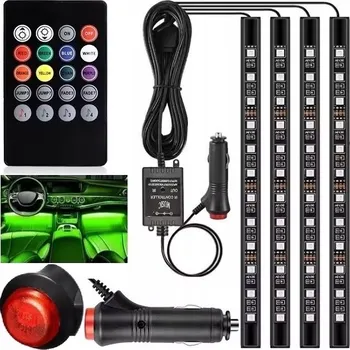 Osvětlení interiéru vozidel LED pásky 12V - LED OSVĚTLENÍ Interiérové LED diody do auta, Pásek do kabiny automobilu