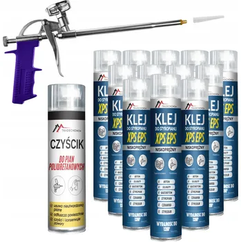 Průmyslové lepidlo TRADECHEM24 LEPIDLO NA POLYSTYREN 750 ML PĚNA + ČISTIČ + PISTOLE