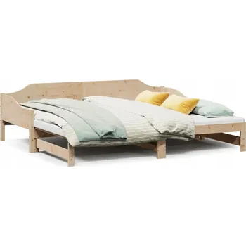 Pohovka Rozkládací pohovka 2 v 1 z masivního borovicového dřeva, 207,5 x 92/184 x 62 cm