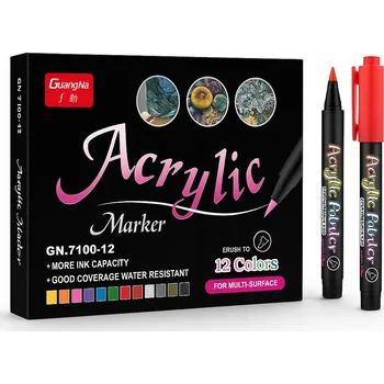 Akrylové Popisovače Fixy , 12 Ks (C025)