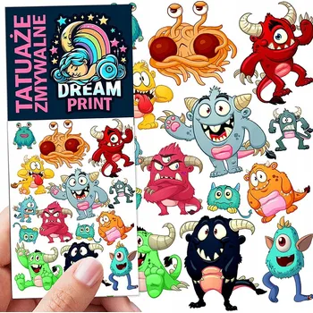 Odstranitelné tetování Smyvatelné tetování pro děti - Monstra / Příšerky