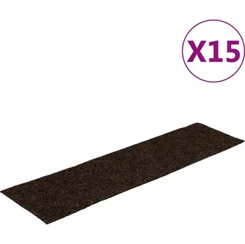 Rohožka Protiskluzová rohožka na schody z vpichované textilie, hnědá, 76x20 cm, 15 ks