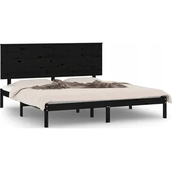 Postel Rám postele z masivního borovicového dřeva 205,5 x 205,5 x 93,5 cm, černý