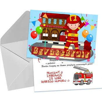 Pozvánka DĚTSKÉ NAROZENINOVÉ POZVÁNKY STRÁŽ STANICE HASIČ + OBÁLKA