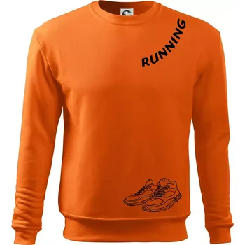 Pánská mikina Running nápis šikmo - Mikina Essential pánská - M ( Oranžová )