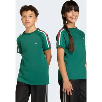Chlapecké tričko Dětské bavlněné tričko adidas Originals zelená barva, s aplikací, KC9514 77X, vel. 152