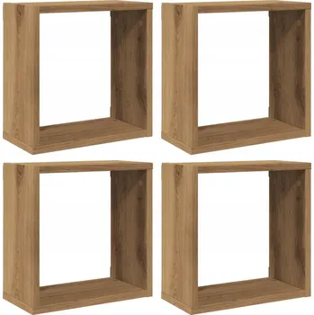 police Nástěnné police ve tvaru kostky, dub artisan, 30x15x30 cm, 4 ks