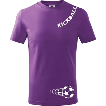 Kickball nápis šikmo - Tričko dětské bavlněné - 98 cm / 2 roky ( Fialová )