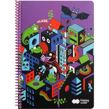 Sešit A4 s mřížkou Happy Color, 80 listů