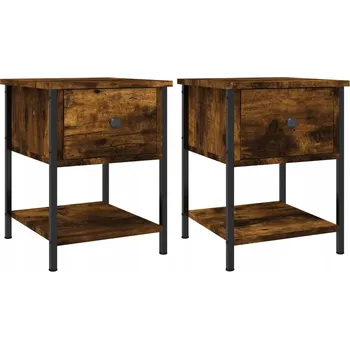 Noční stolek Elegantní noční stolky z dřevotřísky, kouřový dub, 34x3