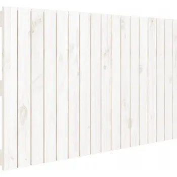 Klasické Dřevěné Čelo Postele z Masivního Borovicového Dřeva, Bílé 108x3x