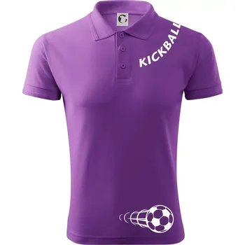 Pánská košile Kickball nápis šikmo - Polokošile pánská Pique Polo 203 - 4XL ( Fialová )
