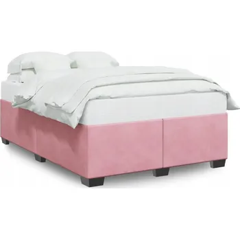 Postel Rám postele sametový růžový 190 x 140 x 46 cm