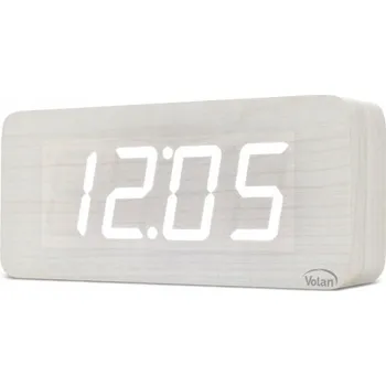 Hodiny Budík Volan bílý 21 cm