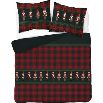 Povlečení Povlečení 220x200 Vánoční dědečkové Červená kostka 100% Bavlna