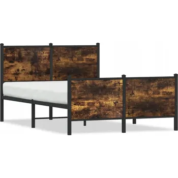 Postel Kovový rám postele 196x125x91,5 cm, barva kouřový dub