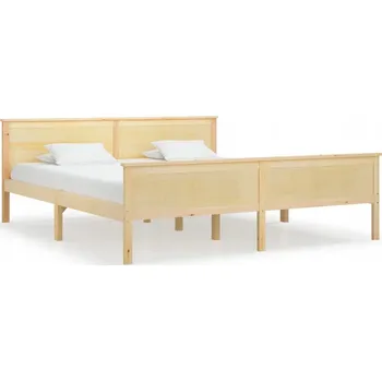 Postel Rám postele pro dvě osoby z masivního borovicového dřeva 208 x 188 x 77 cm