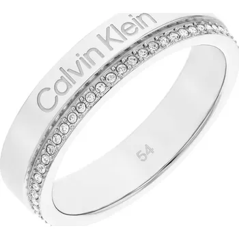 Módní doplněk Calvin Klein Ocelový prsten s krystaly Minimal Linear 35000200 60 mm + 2 měsíce na vrácení zboží