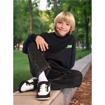 Dětská móda Sinsay - Mikina s potiskem oversize - černá - 209AY-99X - 209AY-99X-98-1