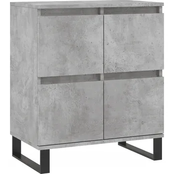 Komoda Skříňka z dřevotřísky a železných nohou, šedá Betonu, 60x35x