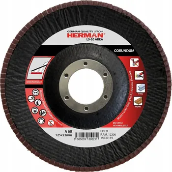 Brusný kotouč Lamelový kotouč HERMAN LS-10 Area 125mm, P60, corundum 10ks