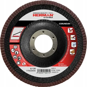 Brusný kotouč Lamelový kotouč HERMAN LS-10 Area 115mm, P120, corundum 10ks