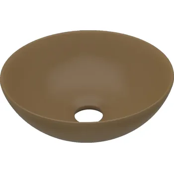 Kulaté umyvadlo na desku matné krémové 280 x 100 mm