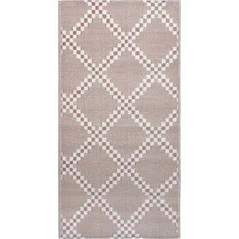 Koberec Venkovní Koberec ARAKIL hnědý 80 x 150 cm, dvouvrstvý žakár